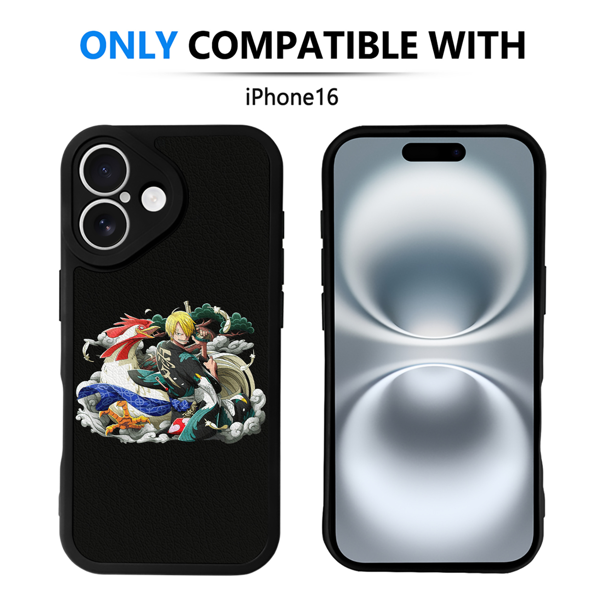 （画像用） ワンピース サンジ ONE PIECE Sanji 【iPhone 16シリーズ対応】シリコンスマホケース（レザー調） 材質：シリコン